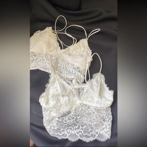 NWOT 2 Lace Bralette Set - White